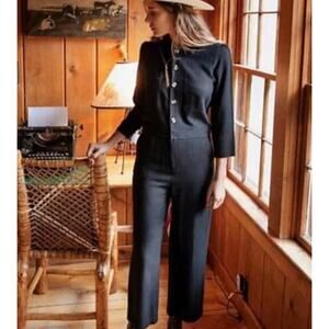 Christy Dawn Painters Black Long Sleeve Jumpsuit Size XS